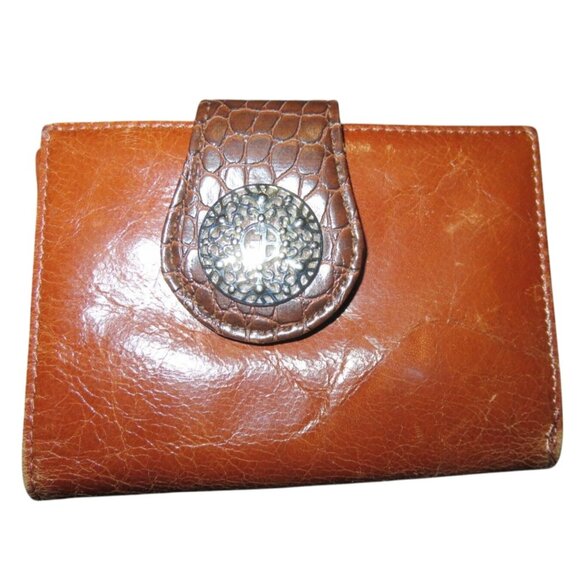 Patricia Nash Heritage Collection Leather Crossbody & Bernini Wallet Set Cognac - Picture 4 of 14